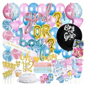 105-Piece Baby Gender Reveal Decoration Set – Pink & Blue Party Supplies